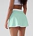 YIPINK Women's Athletic Skort with Built-in Shorts -Tennis Skirt with Pockets, High Waisted Side Slit Yoga Skirt with Trim Cyan