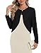 REGAI Cropped Cardigan for Women Bolero Shrugs for Dresses Lightweight Summer Casual Short Shawl Top S-XXL, Black, XL