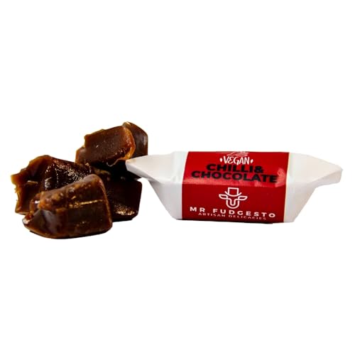 Mr Fudgesto - Vegan Fudge Candy - Chilli & Chocolate Flavor - Confectionery Treat - Sweets Box - Suitable for Gifting - 8.8 oz (250 g)