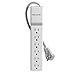 Belkin 6-Outlet SlimLine Power Strip Surge Protector, 6ft Cord and Rotating Plug, 700 Joules, White