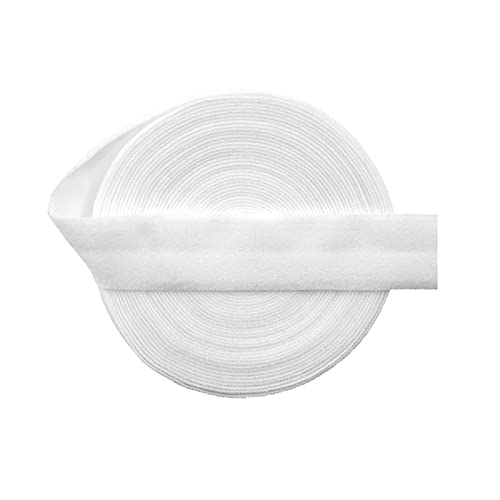 PWHUYJLEY 10M Faltgummi Spandex Elastisches 20mm Einfaßband Gummiband für Manschetten,Shorts,Tagesdecke (Weiß)