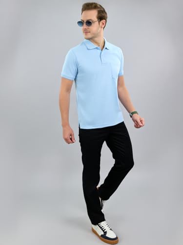 Image of Monte Carlo Mens Regular Fit Half Sleeve Solid Polo Neck T-Shirt (Pack of 1)