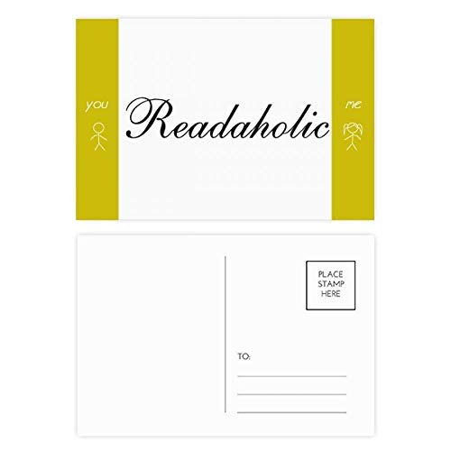 Carte postale Readaholic élégante lot de 20 cartes de remerciement 14x10 cm