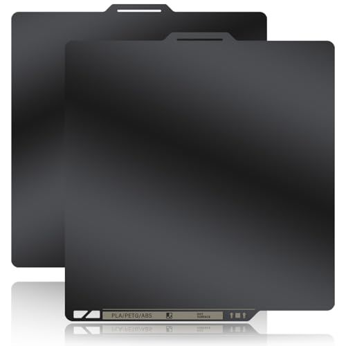 JUUPINE PEI Build Plate for Bambu Lab P2S/X2D/P1S/P1P/X1C/X1/X1E/A1 3D Printer Platforms, Double-Sided Smooth PEI Heated Bed（with QR Code） 257 x 257mm Removable Flexible Spring Steel Printing Surface