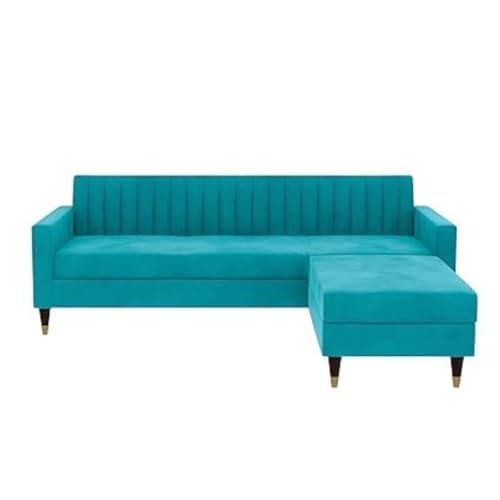Image of 4 Seater Sofa Set with Two Cushions Perfect for Home Office Guests Living Room (Sky Blue, 4 Seater)