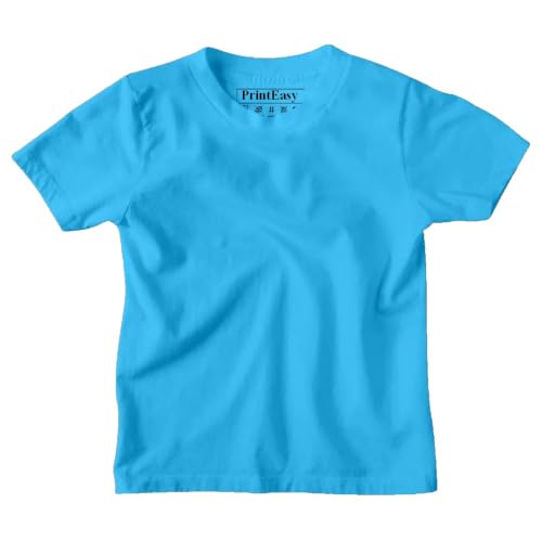 Image of PrintEasy� Kids Plain Cotton Round Neck Short Sleeves Unisex Yellow T-Shirt for Boys & Girls