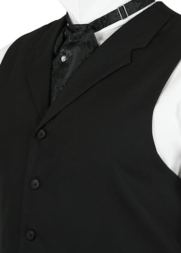Historical Emporium Men's Wool Blend Formal Suit Vest, Victorian Edwardian Tuxedo Dress Callahan Waistcoat3