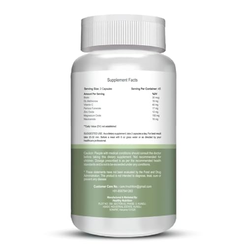 ASTA Veg, Plant Based Biotin with Keratin |Biotin 30mcg | Supplement for Hair Growth | Glowing Skin & Stong Nails (90 Capsules) - Image 4