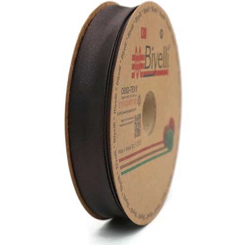 Image of Fold Satin Bias Tape - 99+ Colors - 3 /4 Inches Wide - 27 Yards - Fold Satin Binding Bias Ribbon Fabric Piping Bias Binding Tape for Sewing Clothing DIY (23. Coffee) BYS23