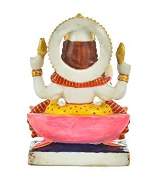 Image of Lord Marble Dust Laxmi Ganesha Idol for Home & Office Decorative II Pooja Room II Diwali Puja II Gift Items II Showpiece II Gift Items (7 X 3 Inches)