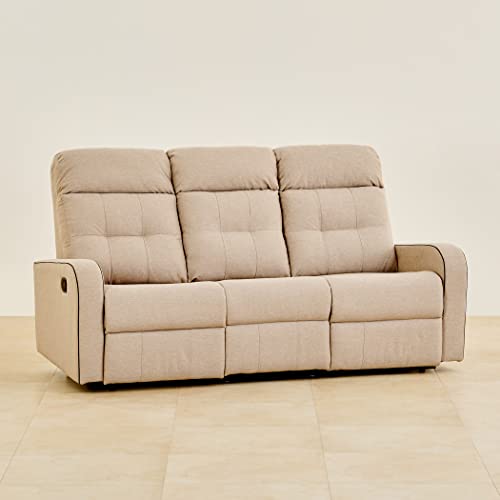 Image of Home Centre | Helios Toledo | Manual Recliner | Fabric | Solid Wood | 3 Seater Recliners | Beige | 2 Years Warranty