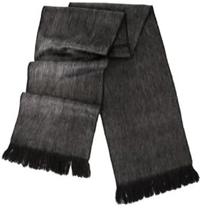 South American Artisans Grey with White Stripes Alpaca Fiber Reversible XL Scarf