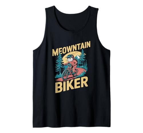 Mountain Bike Pun Divertente MTB Downhill Bike Cat Canotta