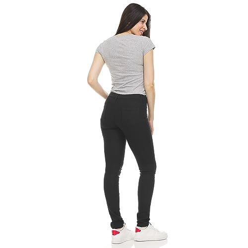 Galaxy by Harvic 3-Pack Women's Stretch Skinny 5-Pocket Basic Chino Pants3