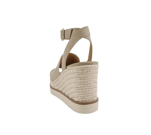 Image of Soda inchStella inch ~ Women Square Peep Toe Single Band Platform Espadrille Wedge Sandals with Adjustable Ankle Strap