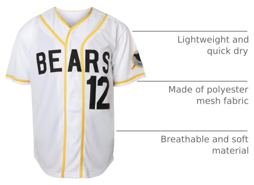Bad News Bears Jersey #3 Kelly Leak #12 Tanner Boyle Camiseta de Béisbol Bordada Talla S-3XL miniatura 4
