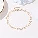 Spiritrain Gold Plated Chain Choker Necklace for Women Dainty Simple Paperclip Link Hollow Oval Geometric Lightweight Necklace for Minimalist Birthday Party Holiday Fashion Jewelry Gifts (Gold)