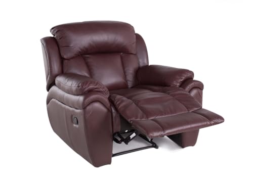 Bostonsofa Ergonomischer Relaxsessel aus Leder mit Liegefunktion - Fußstütze & Zero-Wall-System - Bequemer Fernsehsessel für höchsten Komfort - ideal zum Entspannen & Fernsehen - Schwarz – Bild 5