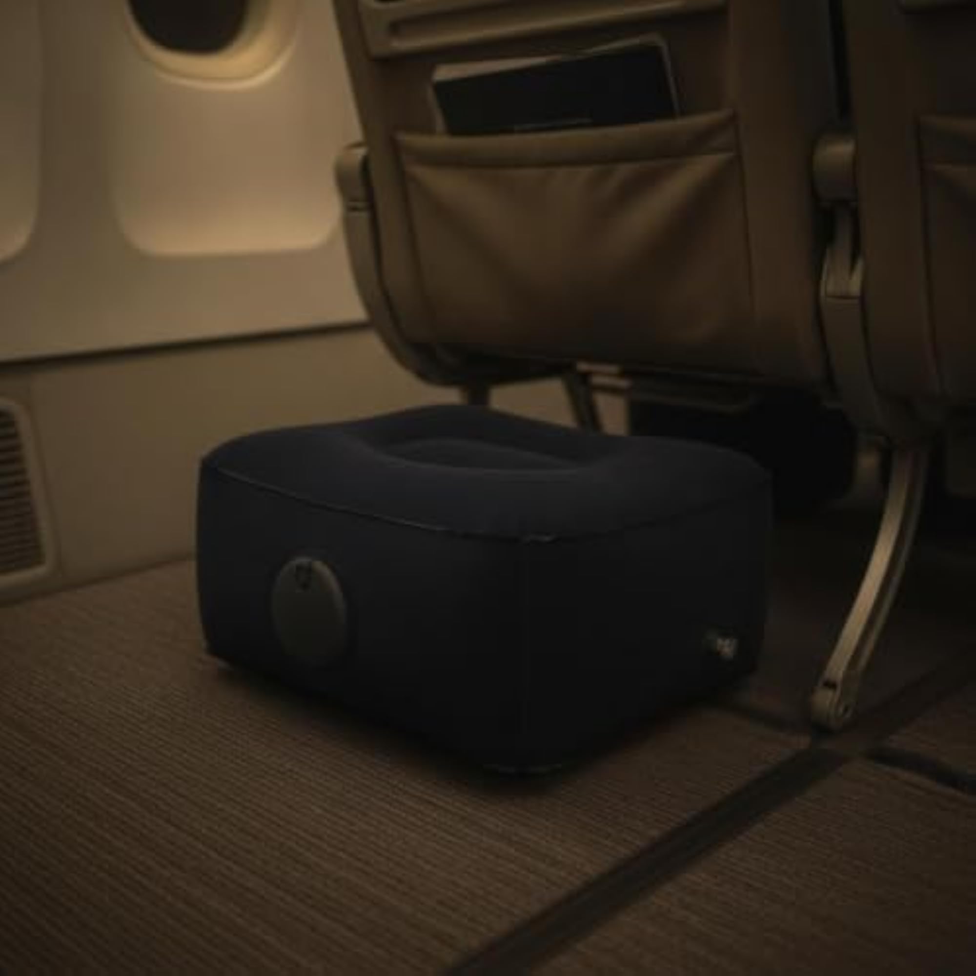 Inflatable Footrest with Built-in Pump, Portable for Commuters
