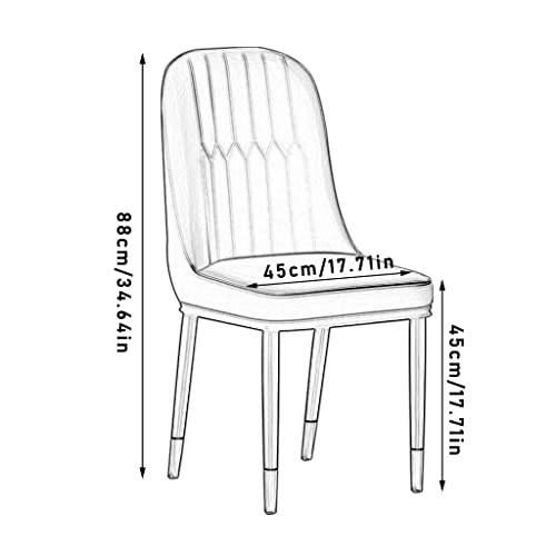 SJIALEN 1 Pcs Dining Chairs, Modern PU Water Proof Leather High Back Soft Seat Side Chairs with Metal Legs Living Room Chairs Kitchen Chair (Color : Light Gray)