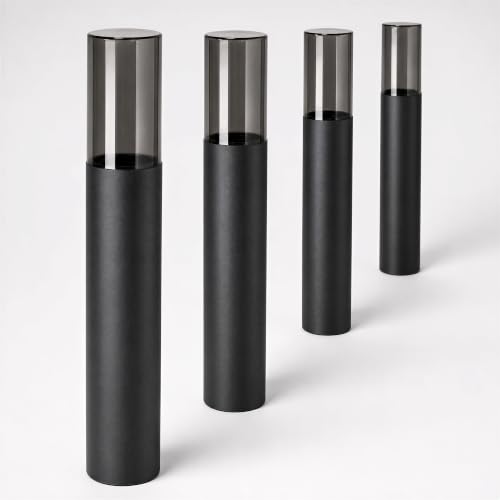 SSC-LUXon 4 Stück VARDA Standleuchte Außen schwarz E27 Fassung - Außenstehleuchte Höhe 50 cm Gehwegleuchte Design Pollerlampe