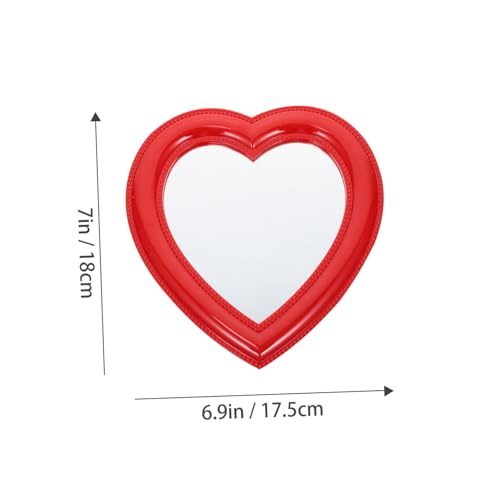 Espejo de maquillaje con forma de corazón para escritorio o pared miniatura 5