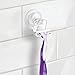 iDesign Plastic Power Lock Suction Bathroom Shower Hooks for Razor, Loofah, Wash Cloth, 2.25