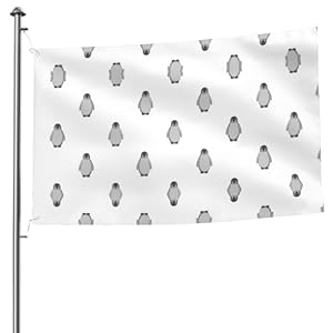Xlewsieu Black-48 Graue Pinguin-Flagge 1,5x2,4m