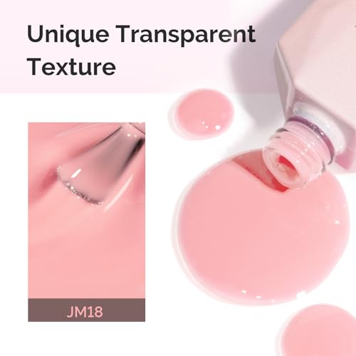 Image of MelodySusie Jeweliver Gel Nail Polish, 0.5Fl.oz Rose Pink Milky Gel Polish Nude Pastel Color Soak Off UV LED Light Cure Gift for Women Manicure Nail Art DIY at Home JM18