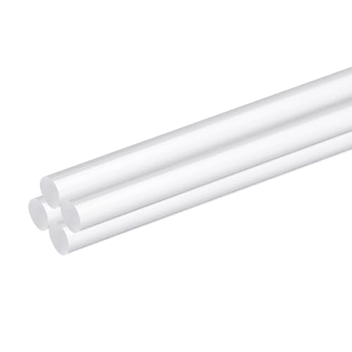 MECCANIXITY 4 Pcs Acrylic Round Rods 1/8" x 10" Clear Acrylic Dowel Rods Sticks Plastic Sticks Strip for Model Making DIY Crafts Lighting Gardening Decorations - 3mm x 250mm