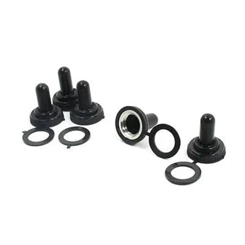 RELYA 5 uds Agujero roscado diámetro 12mm Goma Negra Impermeable Interruptor de Palanca Tapa WPC-05 actuación