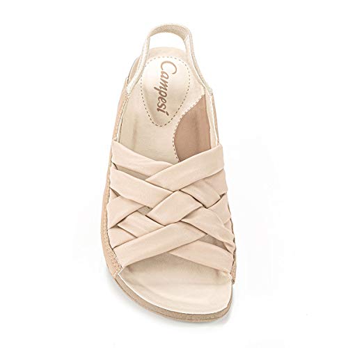 Sandália Campesí Blaqueada Tramados SlingbackBege