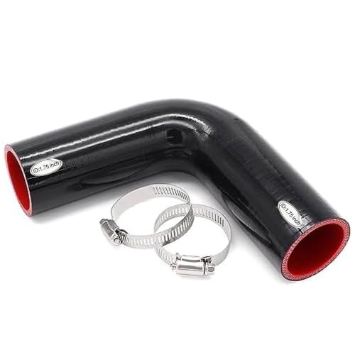 Image of 90 Degree Silicone Elbow Coupler Hose 1 3 /4 inch 4Ply for Air Intake,Turbo Intercooler 4in Length Rubber Radiator Tube Boot with 2PCS Clamps