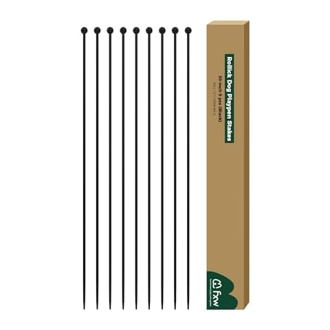 FXW Dog Playpen Replacement Stakes, Only Fit Rollick/Instant Dog Playpen, 9PCS, 50 inch | Patented Cover