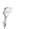 hansgrohe Raindance Select E 120 Duschkopf, inkl. Duschkopfhalterung, 3 Strahlarten, Weiß/Chrom