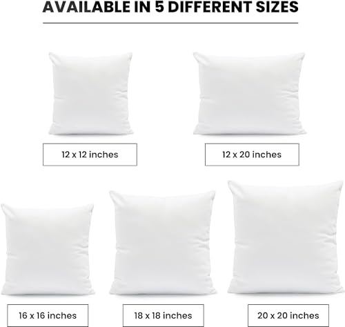 Almohadón Relleno Almohada Cuadrada Forma Insertar poliéster, Standard/Blanco