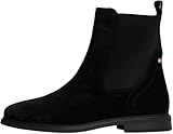Tommy Hilfiger Women’s Flag Suede Chelsea Boots, Black (Black), 4