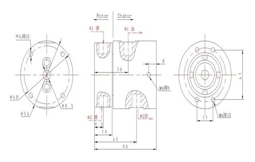 Anillo colector electrohidráulico compacto de 2 vías con rosca G1/8 3