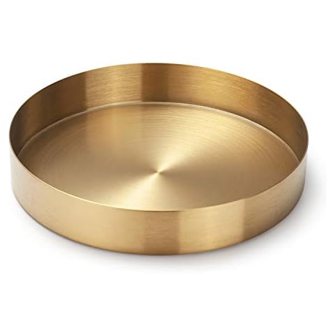 DOKOT Bandeja Metal Dorada Decorativa 18 cm Cover