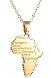  Round Designs Gold-Afrika Halsketten Anhänger & 55 cm Kette