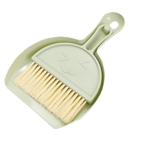CPSYTE 1 pcs Mini Escoba y Recogedor Juego, Escoba pequeña y Juego Limpieza de recogedor, Juego de Cepillo portátil para Mesa de Comedor, barredora de Migas, recogedor para Oficina(Verde Oscuro)