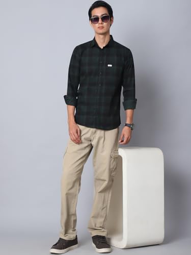 Image of Majestic Man Comfort Cotton Slim Fit Checked Casual Shirt for Men