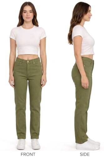 Image of Women Jeans Wide Leg High Waist Straight Fit Casual Pants - Everyday Comfort & Trend Style