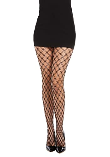 Pantimedias de rejilla Dreamgirl negras para looks de noche y vestidos de fiesta