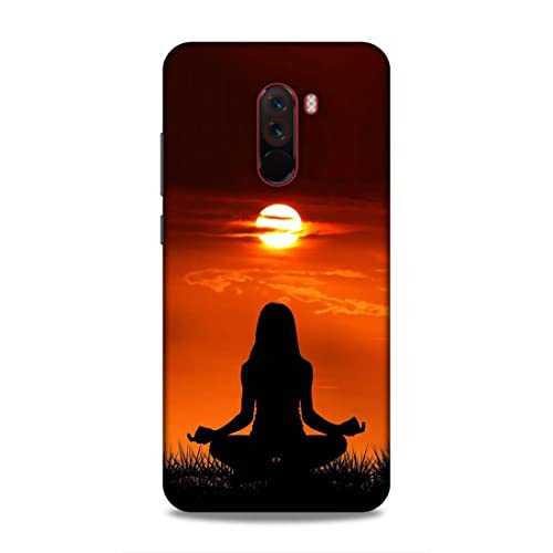 Image of Printed Mobile Back Hard Case Cover for Xiaomi Poco F1 | Meditation, Sunrise, Shadow, Sunset A-2203