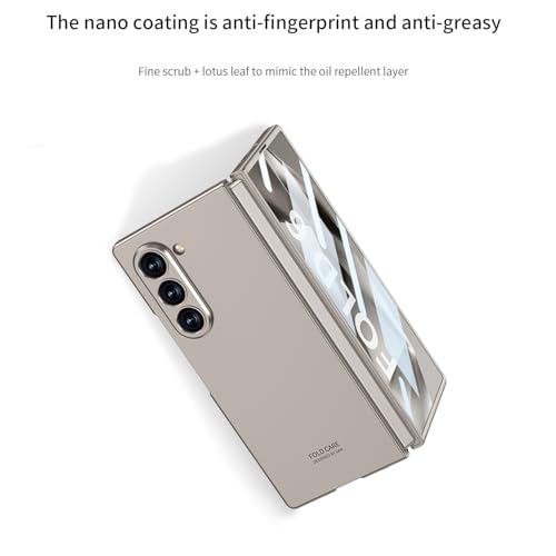 Image of Midkart Matte Case Compatible with Samsung Galaxy Z Fold 6 (Release 2024) with Front Glass Cover Hard PC Thin Independent Camera Protection, Royal Beige