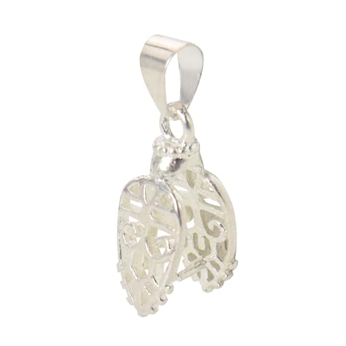 10 Pieces Silver Plated 24mm Decorated Carved Pendant Pinch Bail Supplies for Jewelry Findings (Silver Plated)
