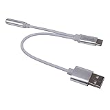 Yeworth 2 in 1 Type C to 3.5mm Female Audio AUX Cable with USB Charge Adapter Sync Data for Motorola Moto Z, Letv Le Pro 3 - Silver