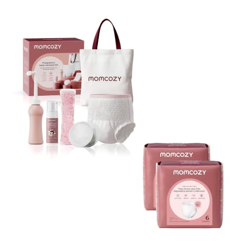 Momcozy 12pc Postpartum Recovery Kit + 2 Extra Disposable Underwear Packs