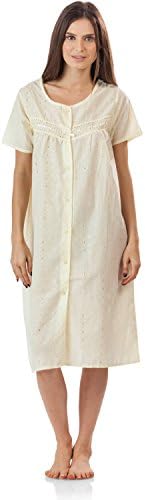 Casual Nights Women's Short Sleeve Eyelet Embroidered House Dress